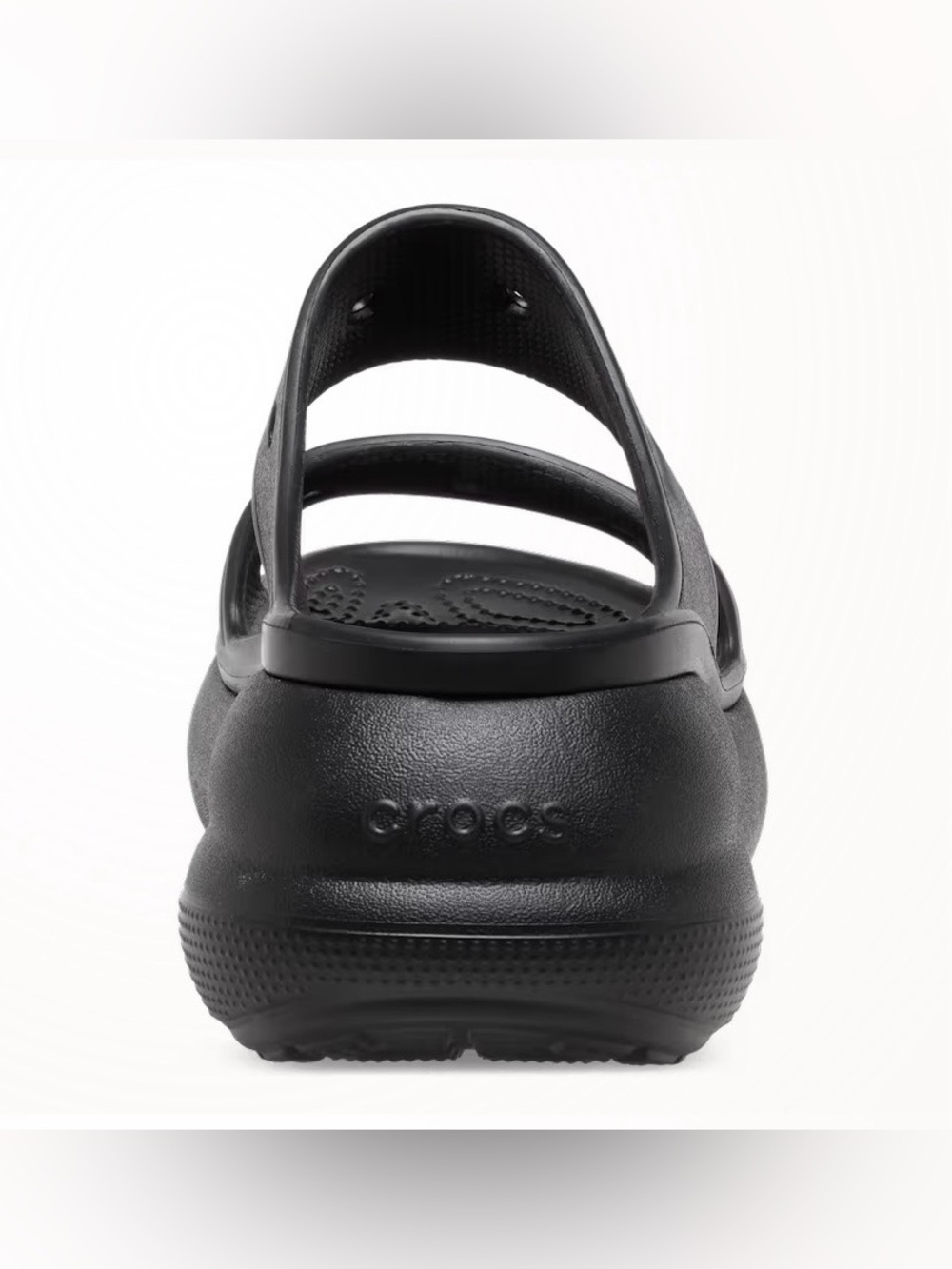 CROCS Women's Black Double-Strap Platform Slide Sandals - Picture 4 of 7